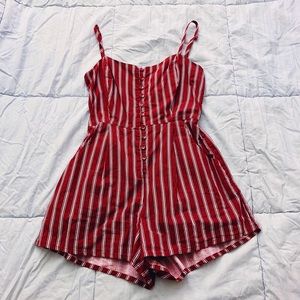 Striped Red Romper
